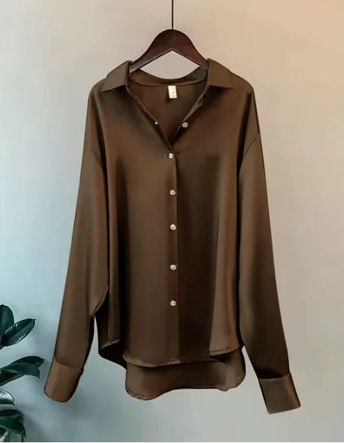 Luvrefashion | Olive Stylish Sheen Blouse with a Flattering Fit in Green - styled look