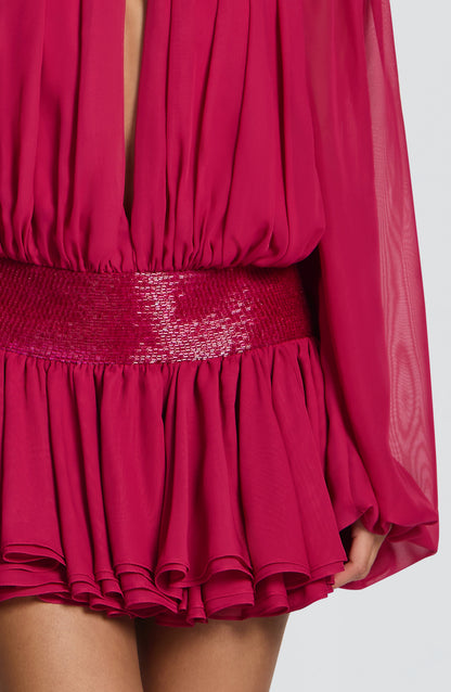 Sophia Raspberry Mini Playsuit for Summer