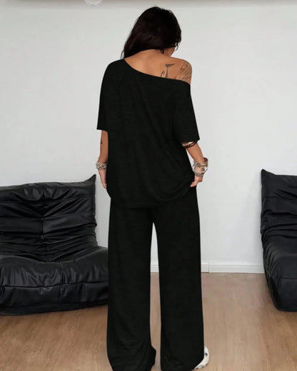 Sophia Off-Shoulder Wide-Leg Two-Piece Summer Set