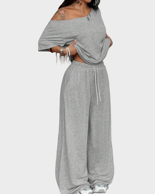 Sophia Off-Shoulder Wide-Leg Two-Piece Summer Set
