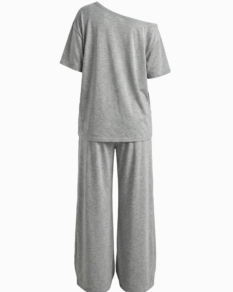 Sophia Off-Shoulder Wide-Leg Two-Piece Summer Set