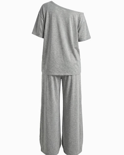 Sophia Off-Shoulder Wide-Leg Two-Piece Summer Set