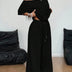 Sophia Off-Shoulder Wide-Leg Two-Piece Summer Set - Black