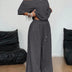 Sophia Off-Shoulder Wide-Leg Two-Piece Summer Set - Dark Gray