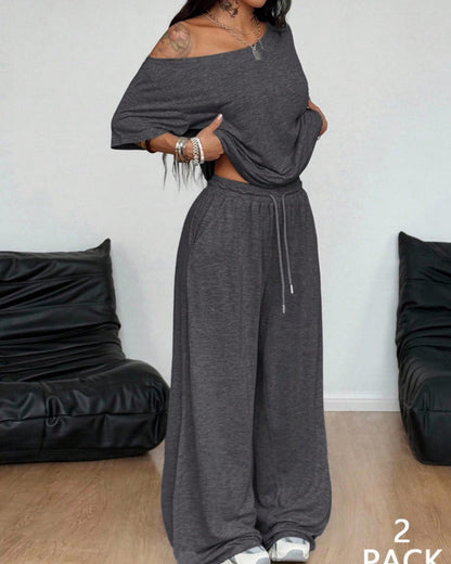 Sophia Off-Shoulder Wide-Leg Two-Piece Summer Set