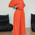 Sophia Off-Shoulder Wide-Leg Two-Piece Summer Set - Orange