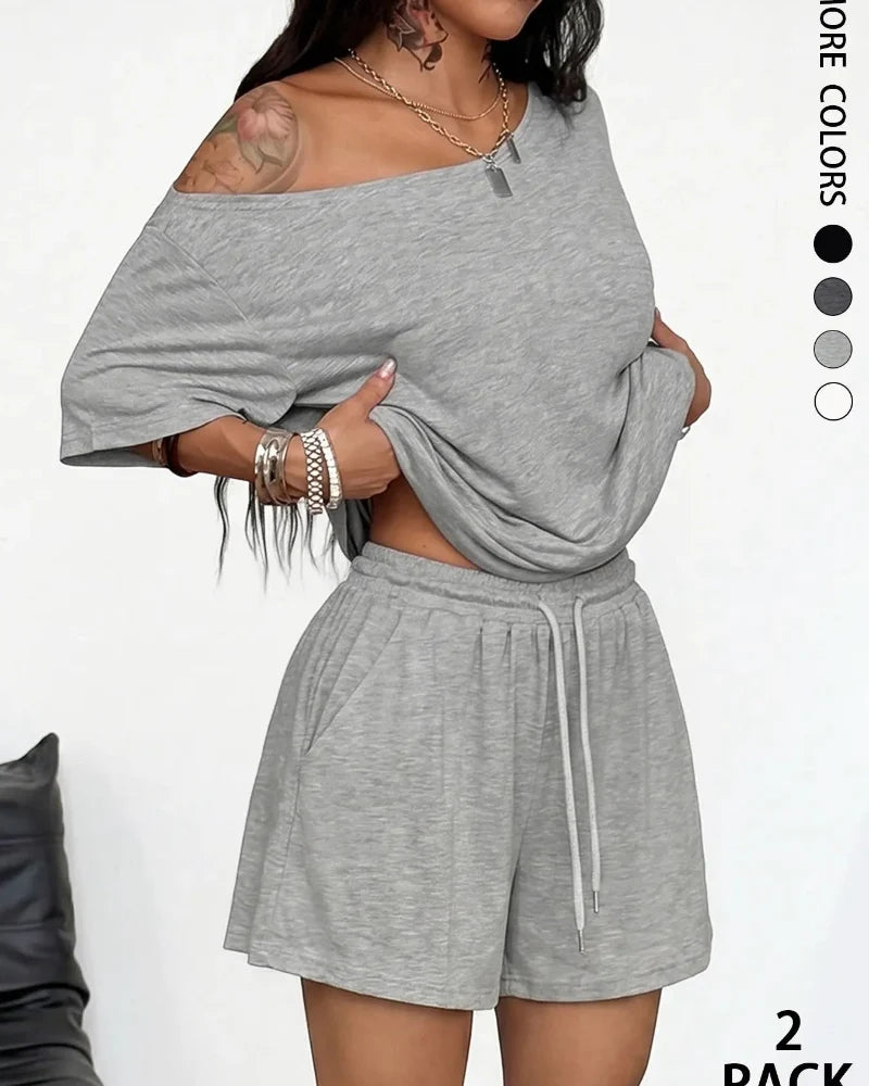 Sophia Off-Shoulder Wide-Leg Two-Piece Summer Set