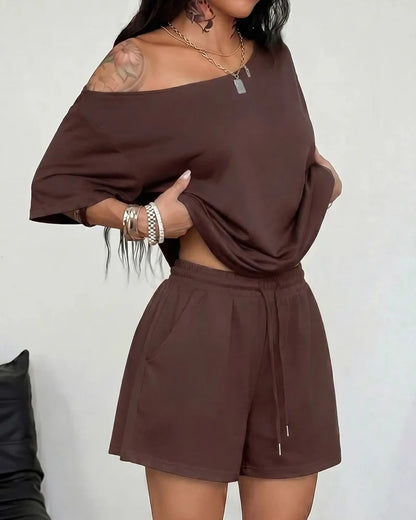 Sophia Off-Shoulder Wide-Leg Two-Piece Summer Set