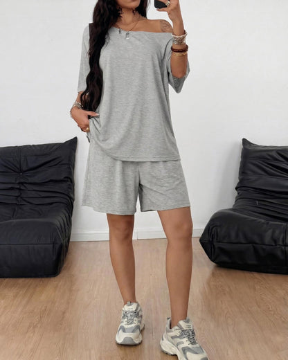 Sophia Off-Shoulder Wide-Leg Two-Piece Summer Set