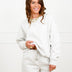 Chloe Cozy Fleece Boat Neck Two-Piece Lounge Set - Bone
