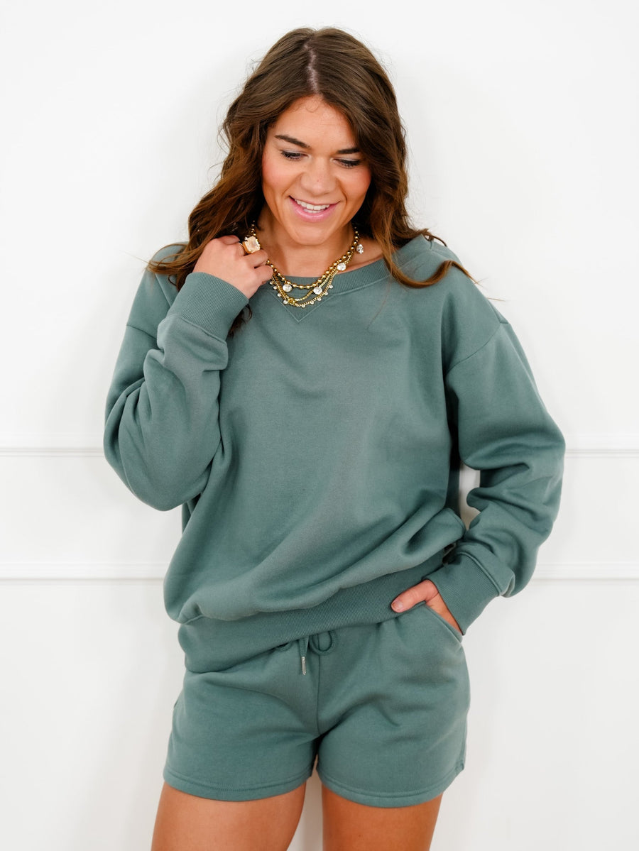 Chloe Cozy Fleece Boat Neck Two-Piece Lounge Set