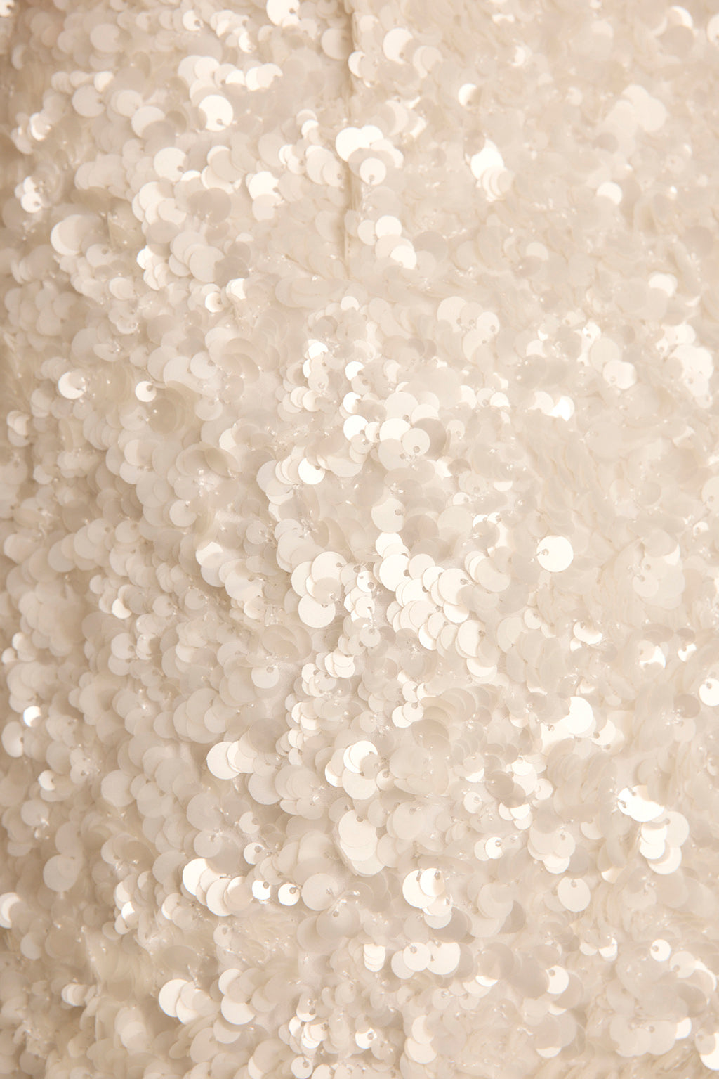 White Sequin Hook-and-Eye Crop Top