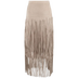Pinto Ranch Faux Suede Long Fringe Skirt - CAMEL