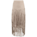 Pinto Ranch Faux Suede Long Fringe Skirt