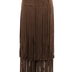 Pinto Ranch Faux Suede Long Fringe Skirt - CHOCOLAT
