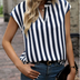 Fenny | Casual V-Neck Short Sleeve Top - Blue
