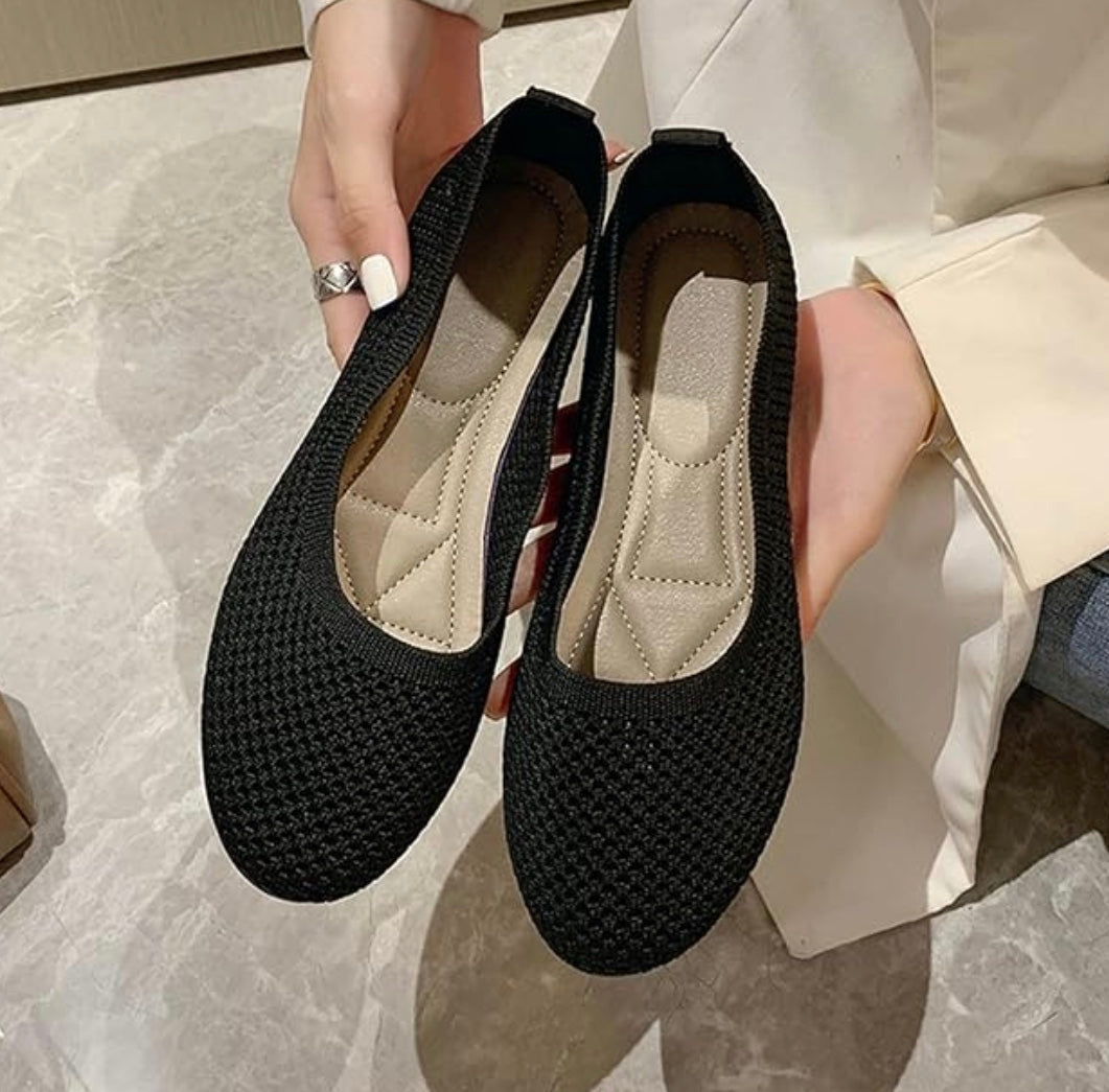 Sophia's Breathable Mesh Flats with Square Toe Design