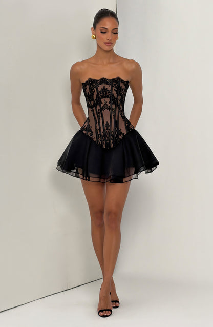 Sophia Black Corset Top for Summer
