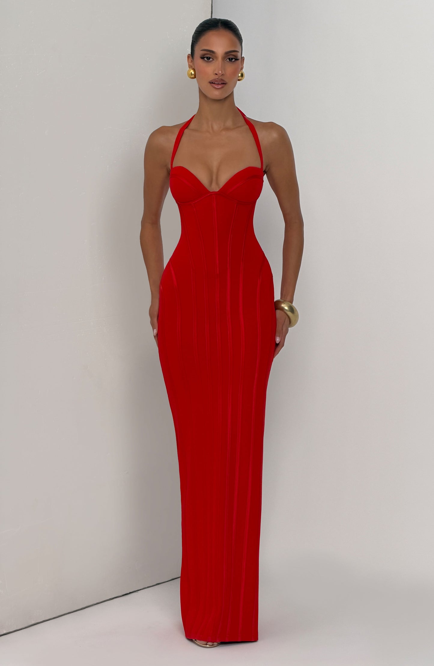 Sophia Red Maxi Summer Dress