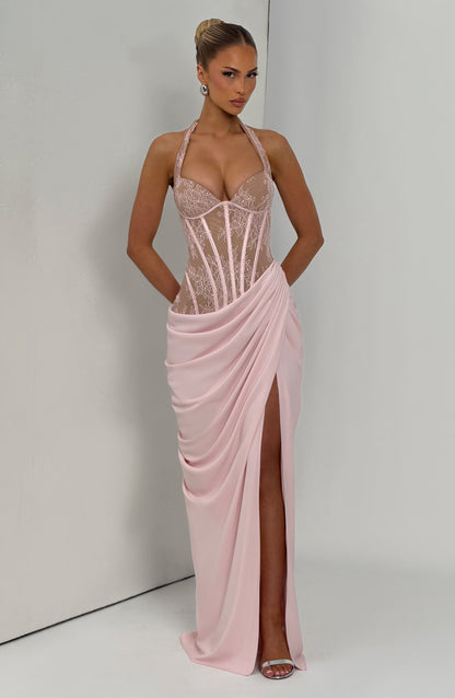 Sophia Blush Maxi Summer Dress
