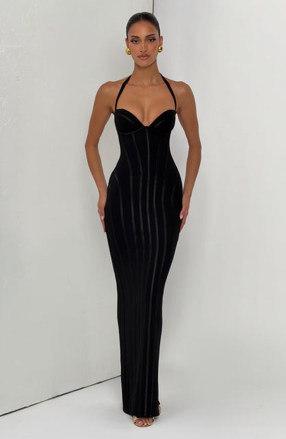 Sophia Black Maxi Summer Dress