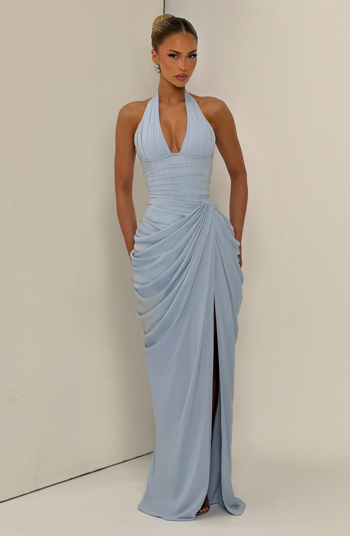 Sophia Glacier Blue Maxi Summer Dress