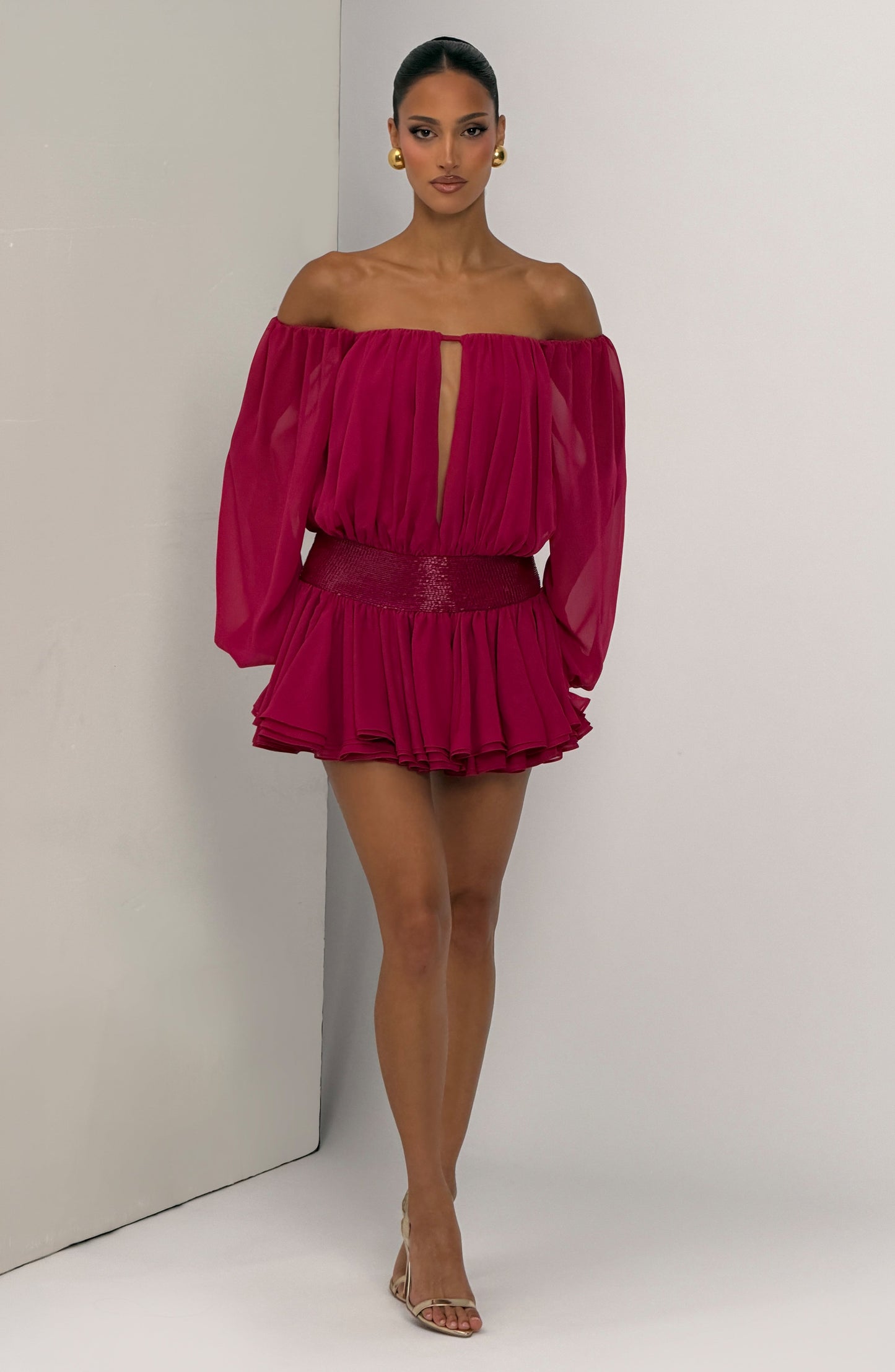 Sophia Raspberry Mini Playsuit for Summer