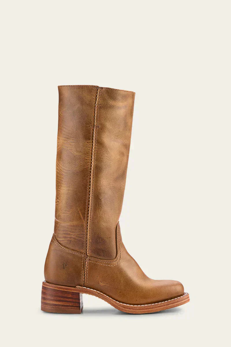 Luvrefashion | Emma Ankle Boots with Block Heel in Brown - back view