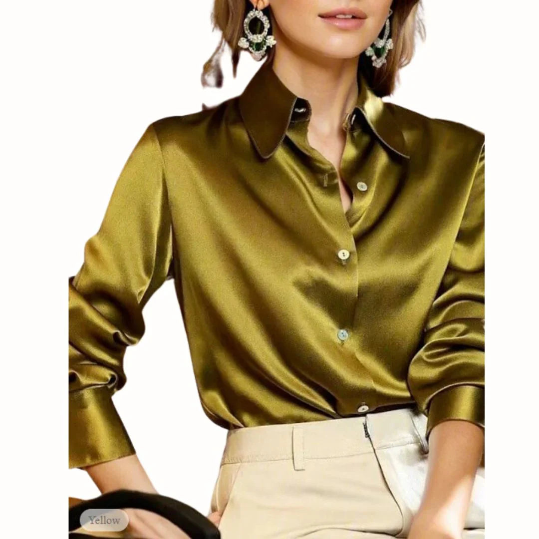 Luvrefashion | Carolyn Blouse with Buttons in Red - back view