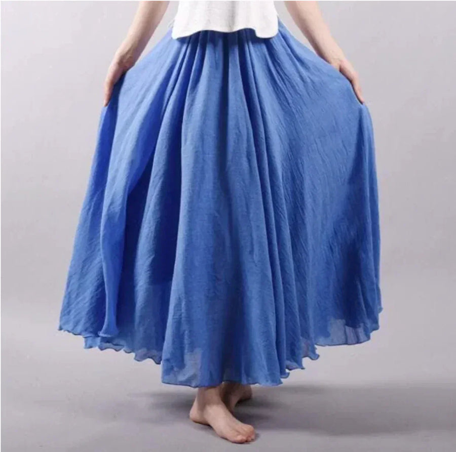Luvrefashion | Christina Bohemian Long Skirt in White - back view