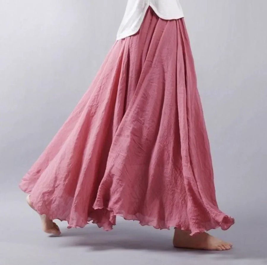 Luvrefashion | Christina Bohemian Long Skirt in White - styled look