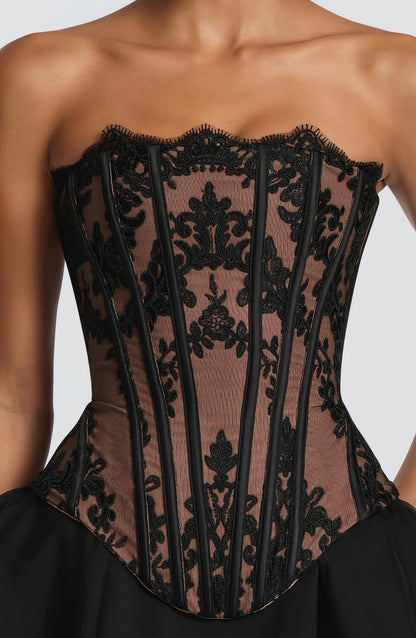 Sophia Black Corset Top for Summer