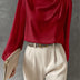 Hera | Elegant Women's Relaxed Fit Blouse - Red