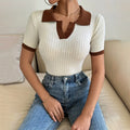Fiona | Women's Ribbed Fitted Polo Shirt