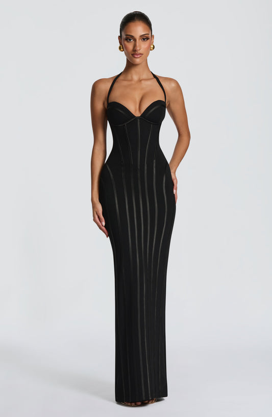 Sophia Black Maxi Summer Dress