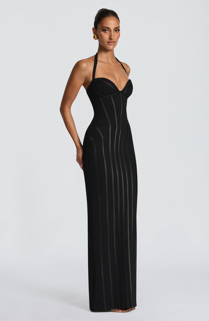Sophia Black Maxi Summer Dress