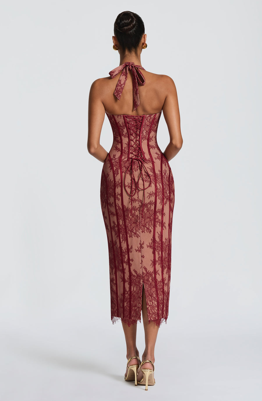 Sophia Burgundy Midi Dress - Elegant Summer Style