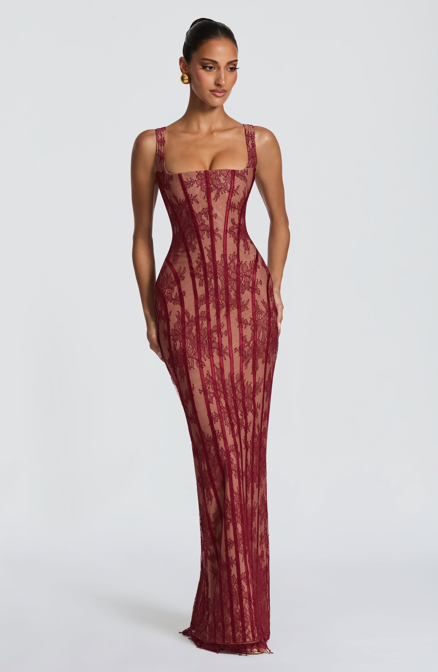 Sophia Burgundy Maxi Summer Dress