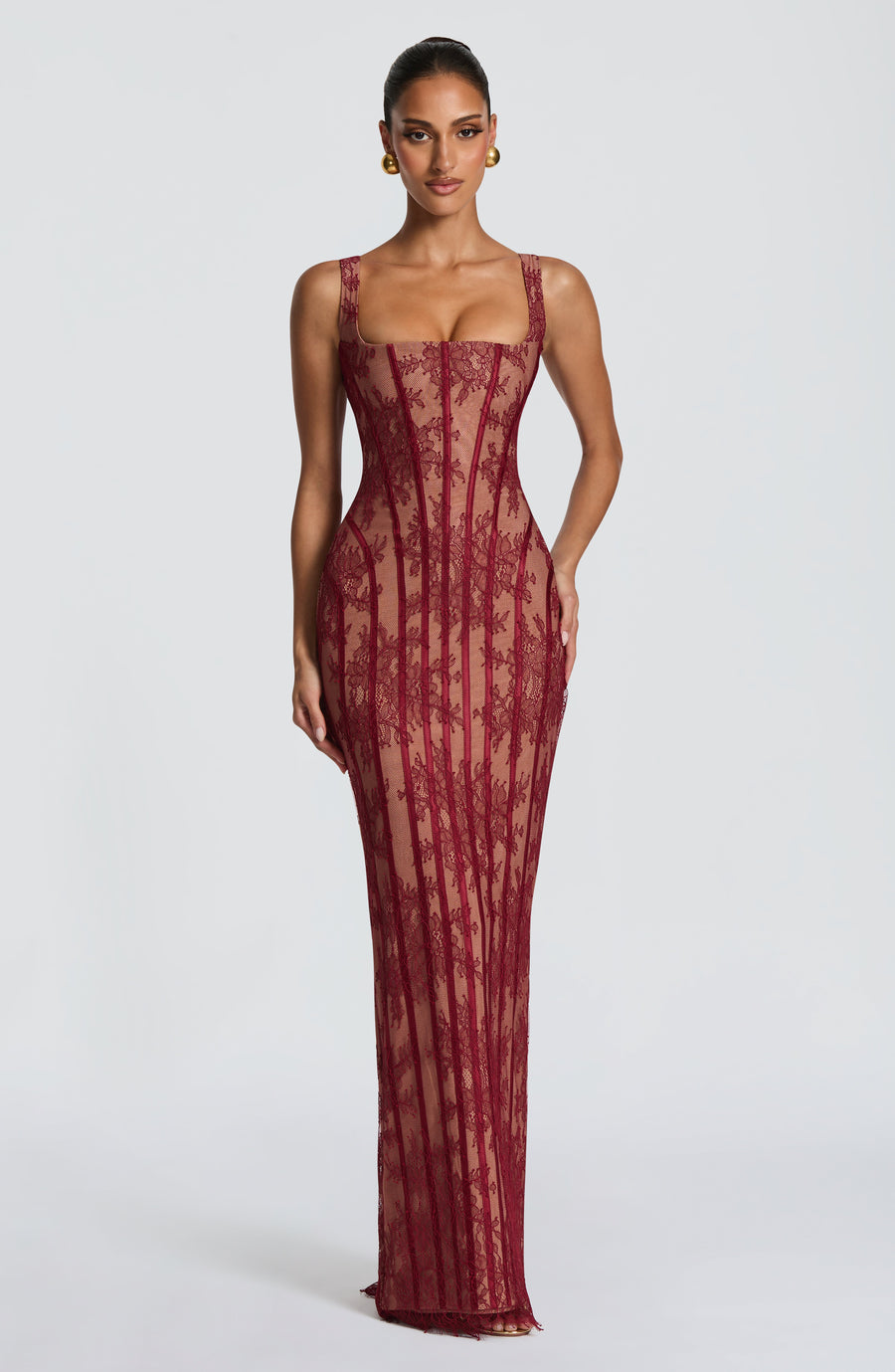 Sophia Burgundy Maxi Summer Dress