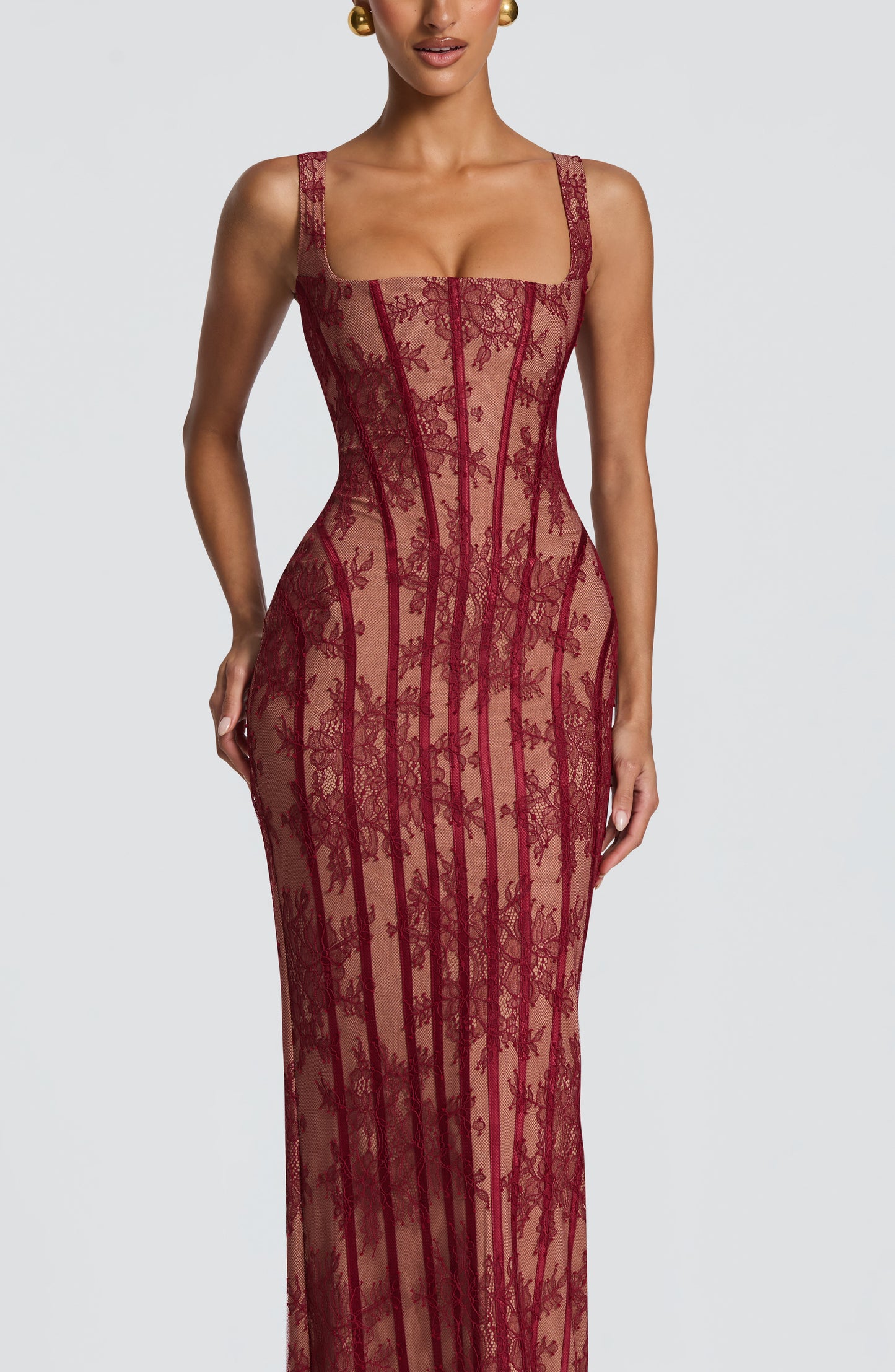 Sophia Burgundy Maxi Summer Dress
