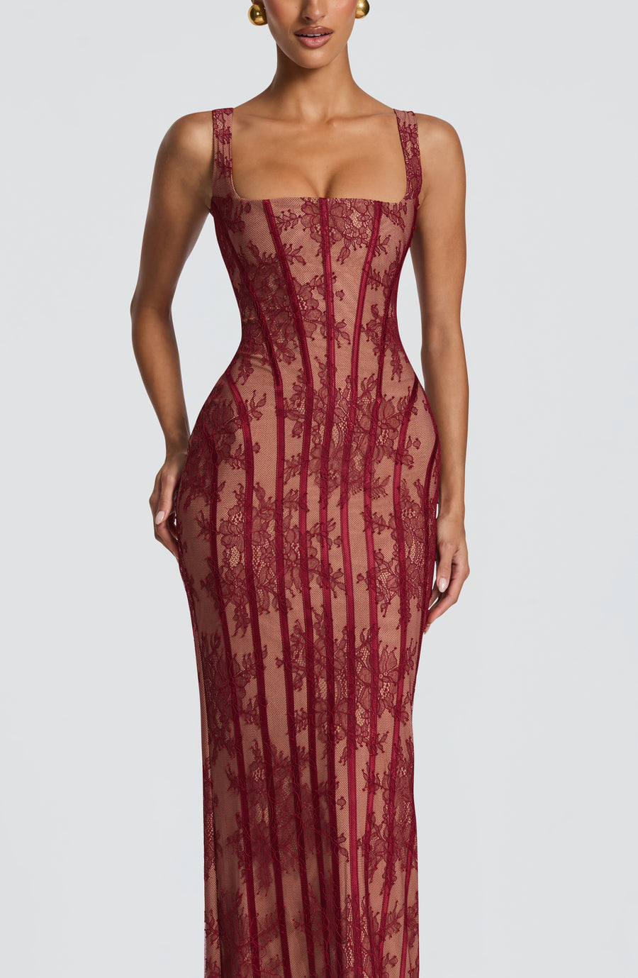 Sophia Burgundy Maxi Summer Dress