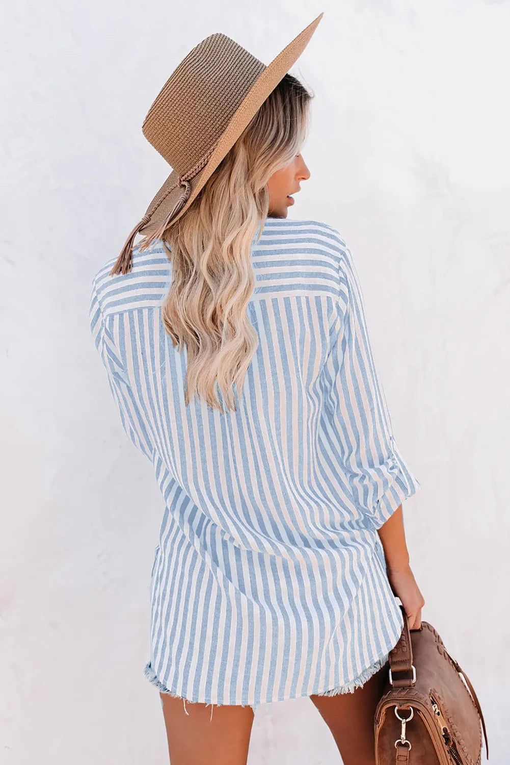 Luvrefashion | Jane Striped Blouse Casual Chic in Pink - image 8