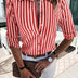 Delilah | Stylish Striped Blouse for Relaxed Summer Comfort - Red