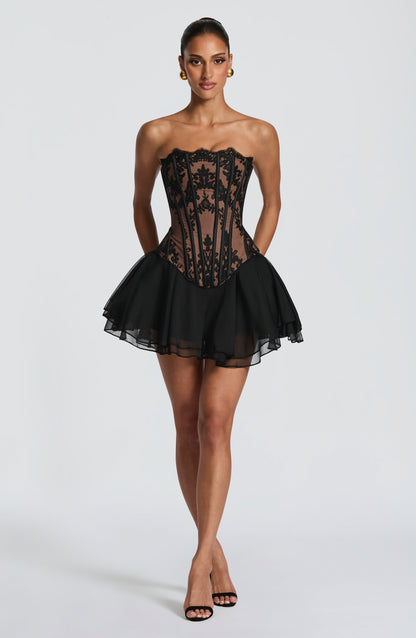 Sophia Black Corset Top for Summer
