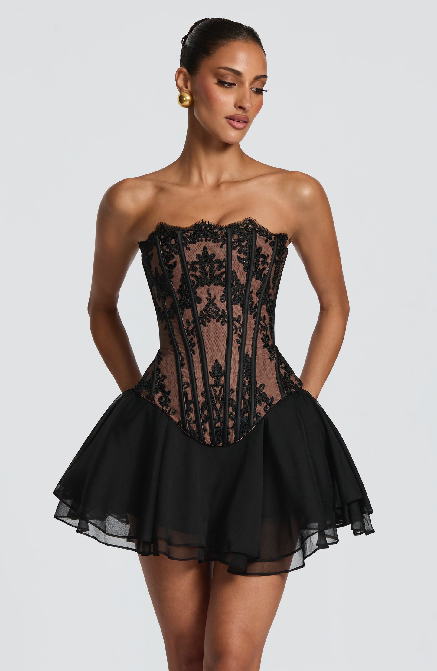 Sophia Black Corset Top for Summer
