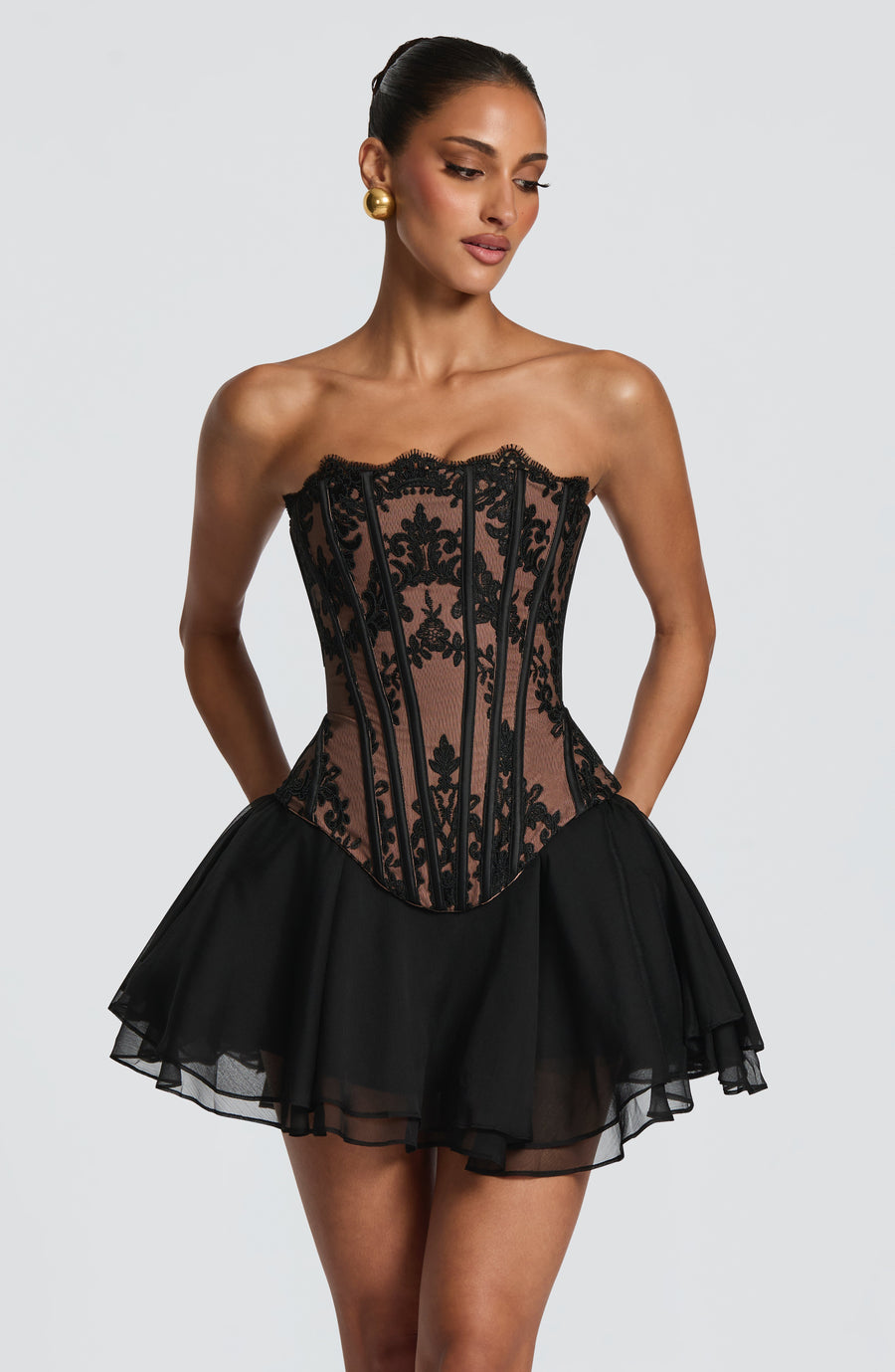 Sophia Black Corset Top for Summer