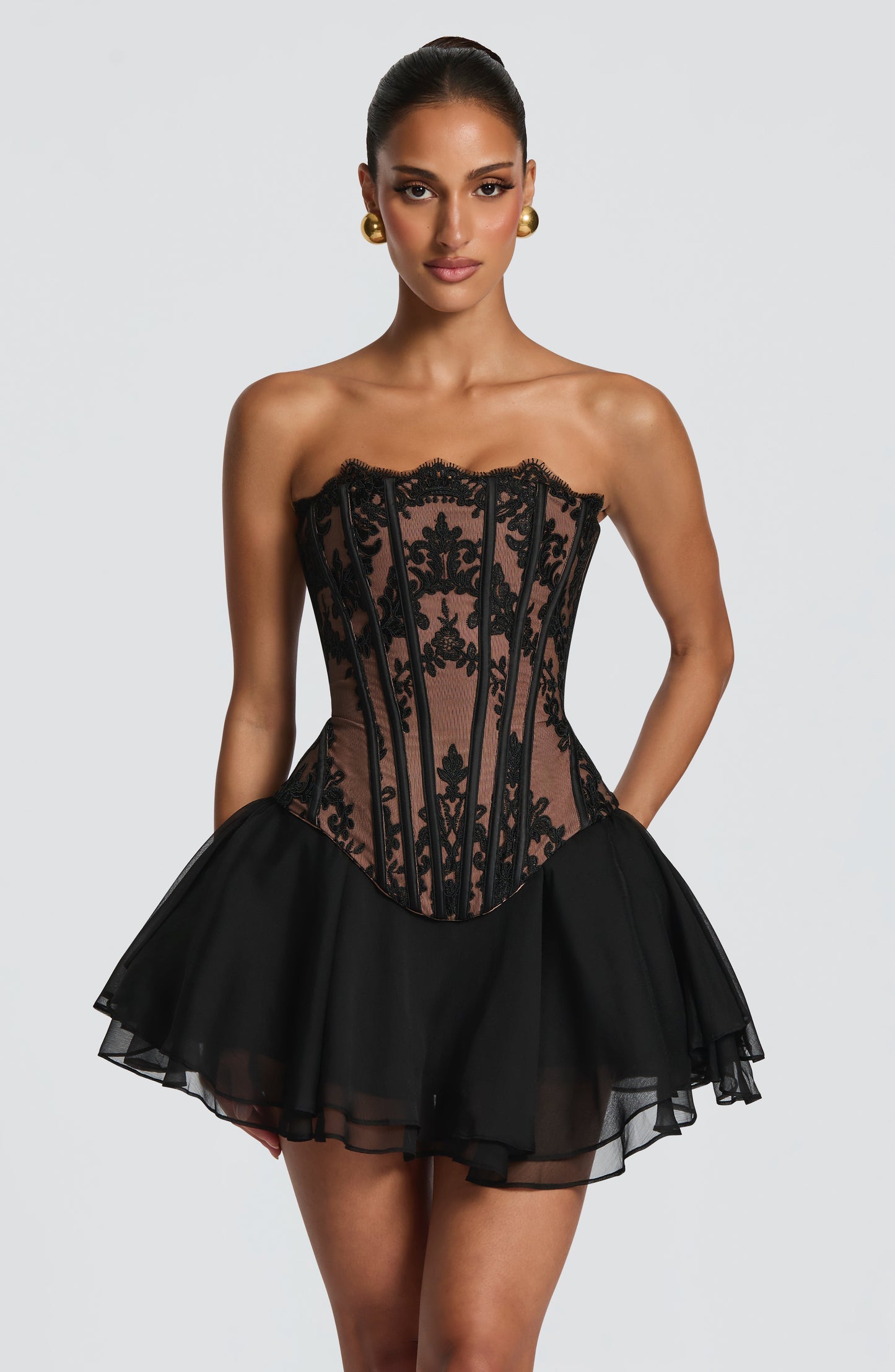 Sophia Black Corset Top for Summer