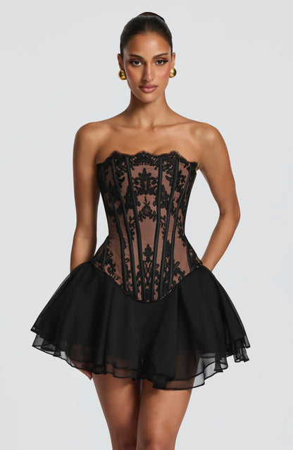 Sophia Black Corset Top for Summer