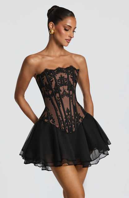 Sophia Black Corset Top for Summer