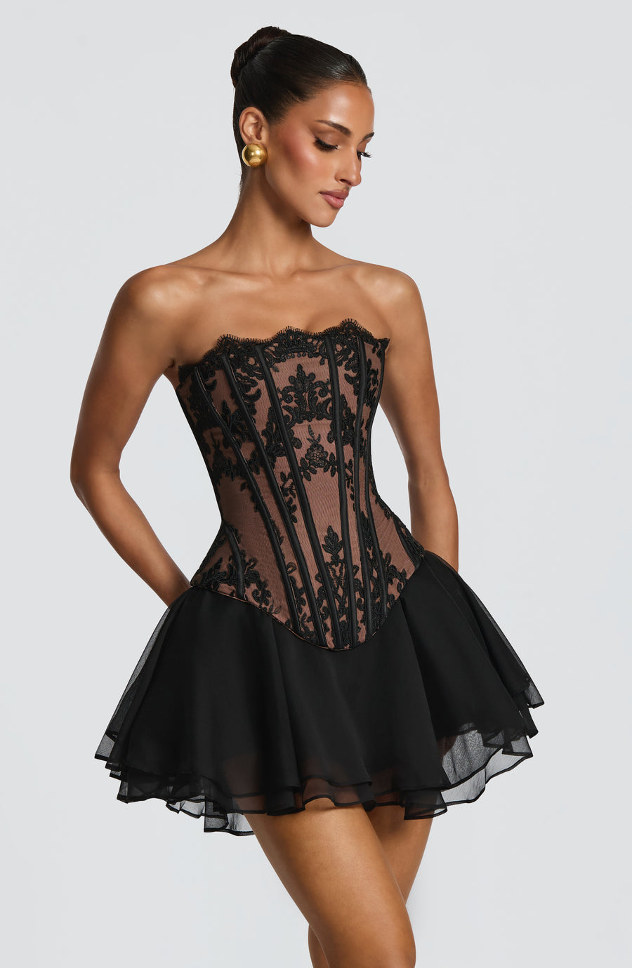 Sophia Black Corset Top for Summer
